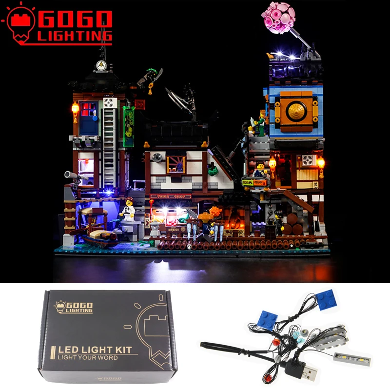 

GOGOLIGHTING Brand LED Light Up Kit For Lego 70657 For NINJA Pier Phantom Architecture Blocks Lamp Set Toys(Only Light No Model)