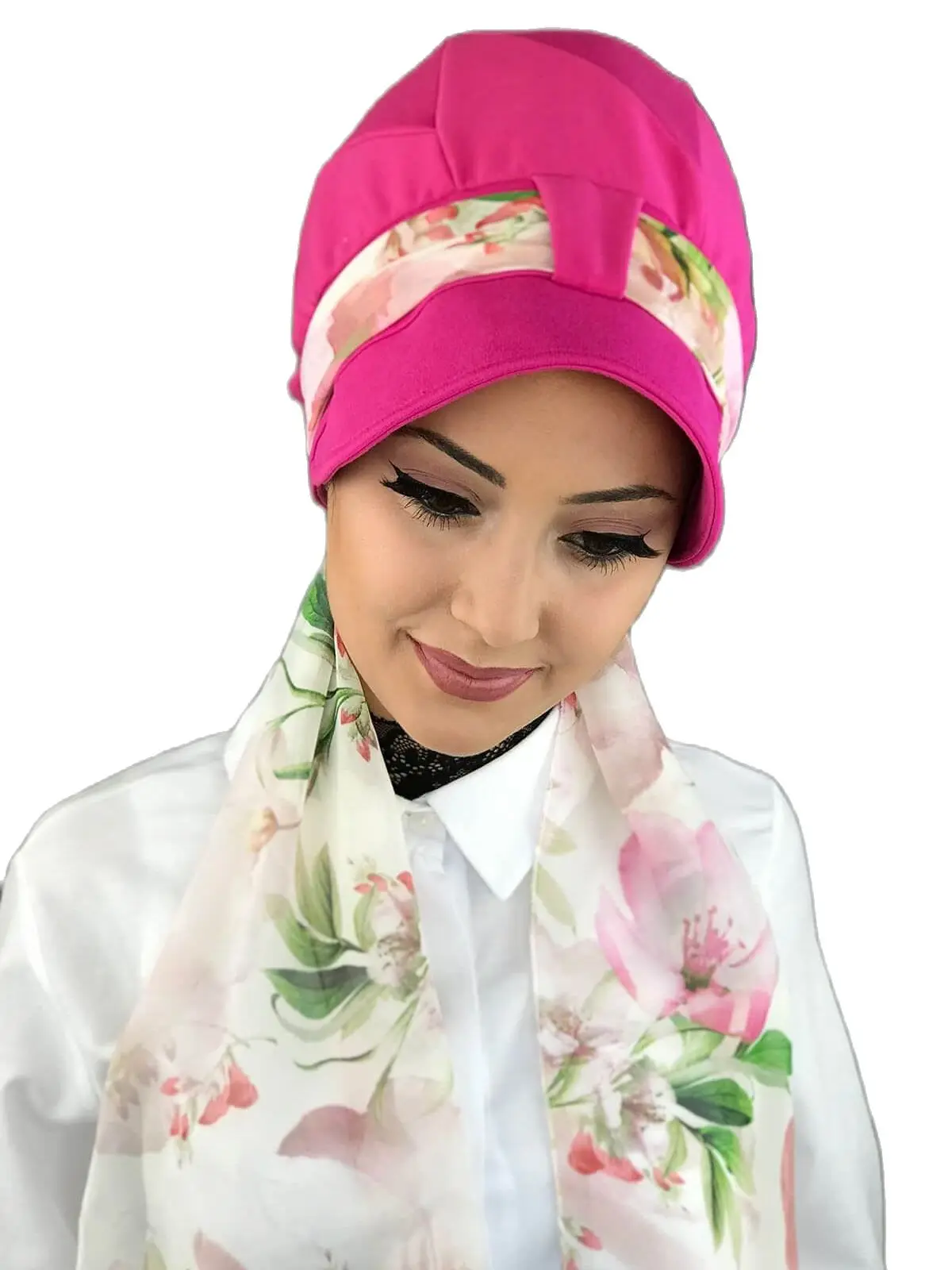 

New Fashion 2022 Islamic 1headscarf Turban Women's Seasonal Scarf Bonnet One-piece Foulard Pink Biritli Scarf Hat