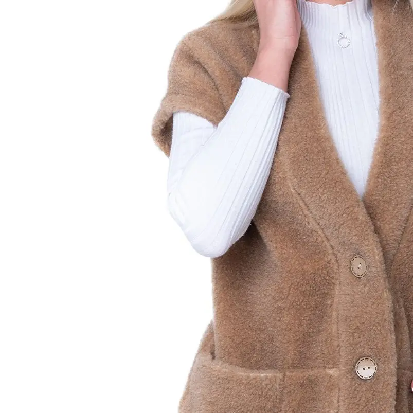 Жилет из верблюжьей шерсти CAMEL WOOL цвет camel жилет женский натуральной
