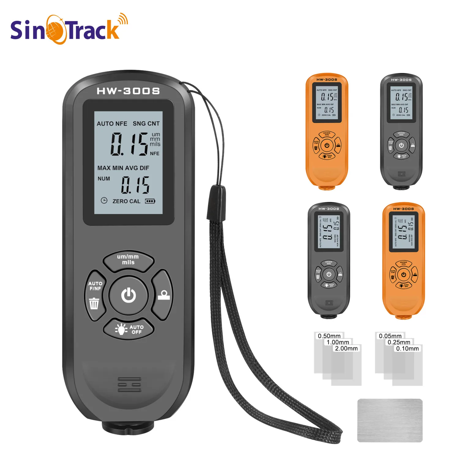 

HW-300S Car Coating Thickness Gauge 0-2000UM Digital Backlight LCD Film Thickness Meter Measuring Tool Accessories