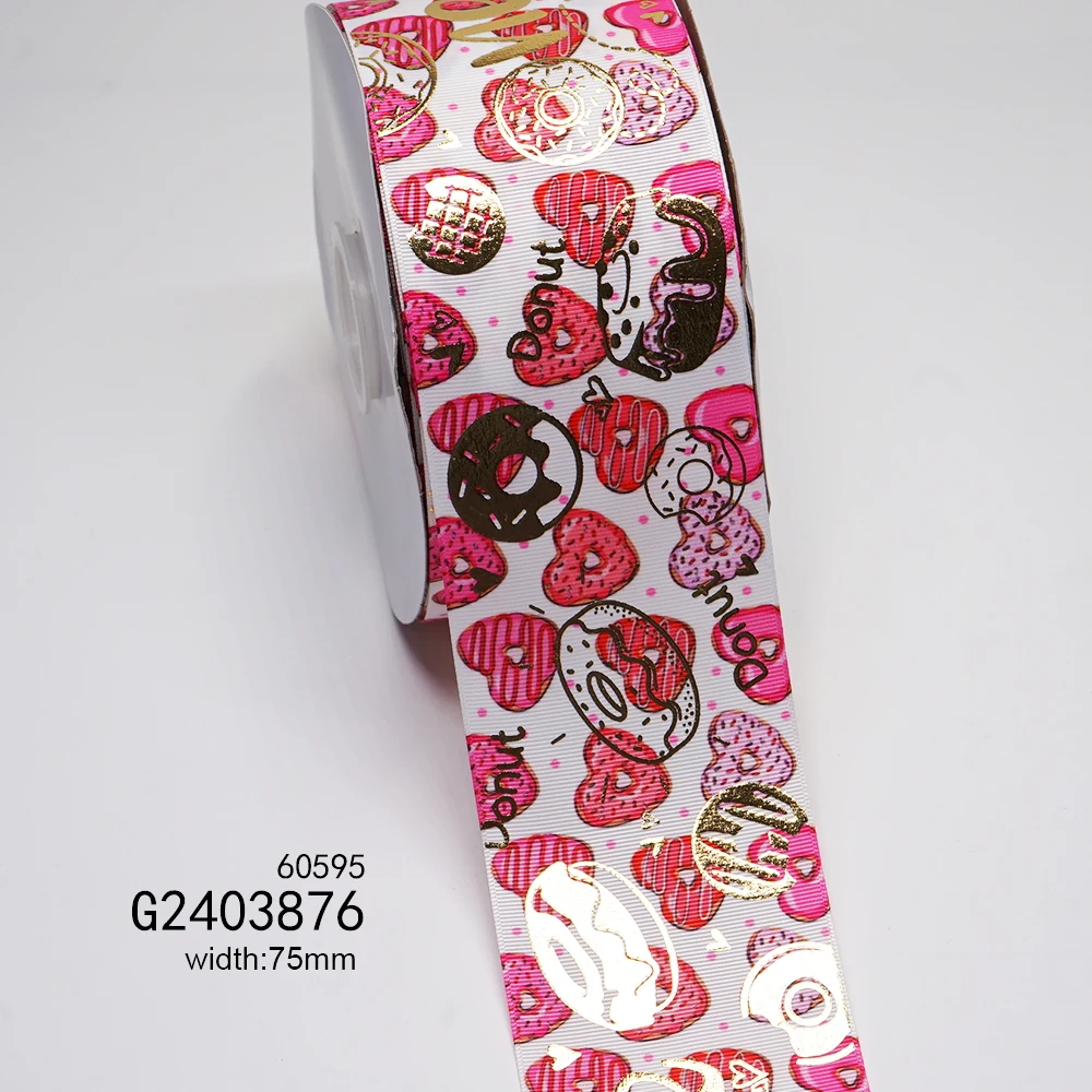 Голографическая лента из фольги с принтом в виде пончика 3 дюйма 75 мм 50 ярдов