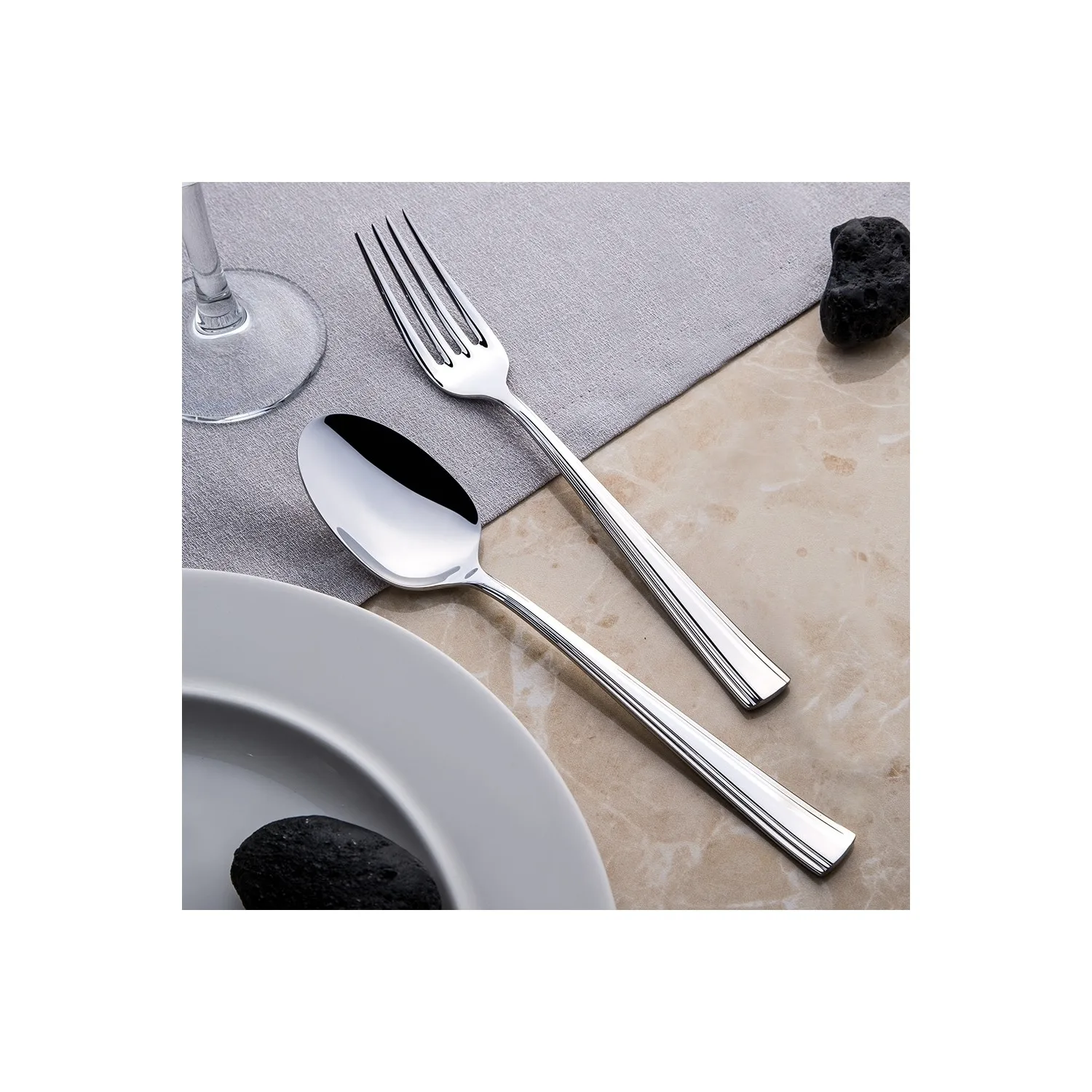 

River Katre Plain 60 Piece Cutlery Set Dinner Tableware Stylish Quality