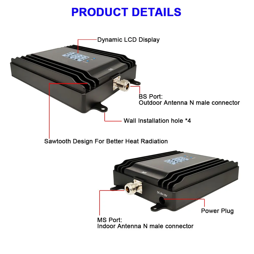 Repetidor de refuerzo de se&ntilde;al triple Band 900 1800 GSM 4G, amplificador con LCD inteligente, 2G, 3G, 4G, para todos los pa&iacute;ses de Europa, Asia y &Aacute;frica-1