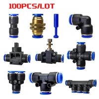100pcs a lot pneumatic fitting pypupvpehvffsapk pipe gas connectors direct thrust 4 to 12mm plastic hose quick couplings