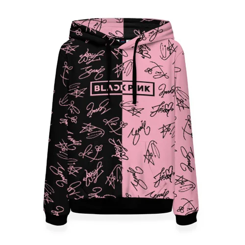 Женская толстовка 3D BLACKPINK АВТОГРАФЫ|Женские толстовки и свитшоты| |