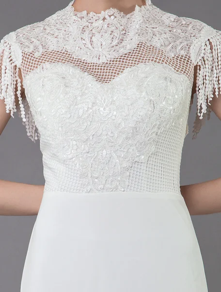 Свадебное платье в стиле бохо с коротким рукавом кисточками и шлейфом 2020 |