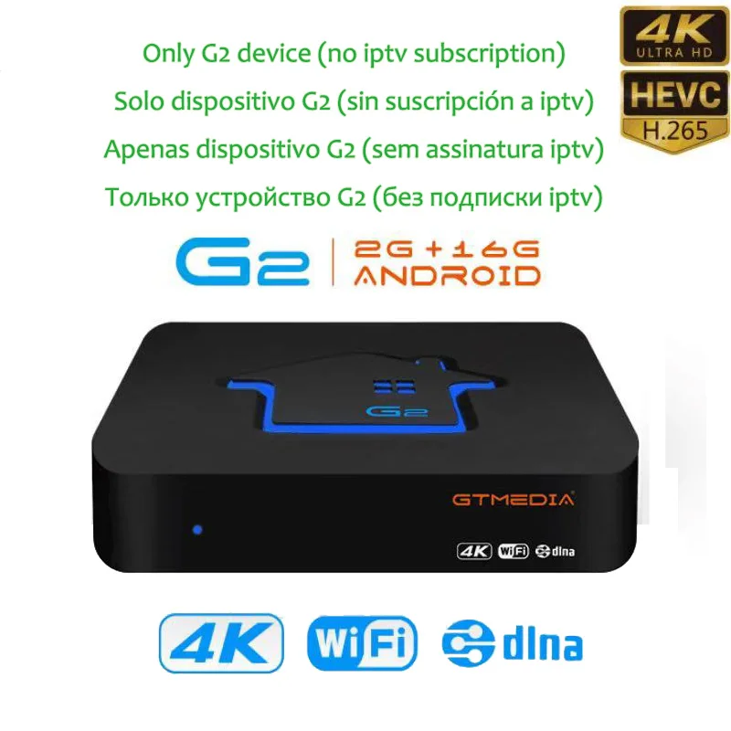 only G2 device Оригинальная ТВ-приставка GTMEDIA G2+ LIVE сервер 4K HDR Android 7,1 Ultra HD 2G 16G wifi Google Cast Netflix M3U телеприставка медиаплеер - Цвет: only G2 device