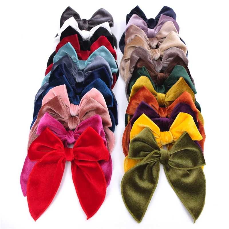 

Fable Velvet Bow Hair Clips Baby Girls Hair Bow Barrettes Kids Women Large Sailor Bows Accessories Hair Grips