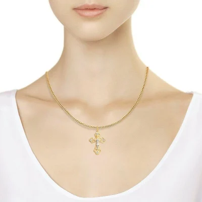 Sokolov pendant with 4 cubic zirconia Red Gold | Украшения и аксессуары