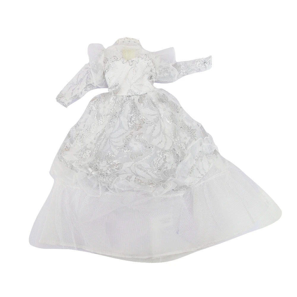 

Retro White Wedding Dress for Barbie Blyth 1/6 MH CD FR SD Kurhn BJD Doll Clothes Accessories