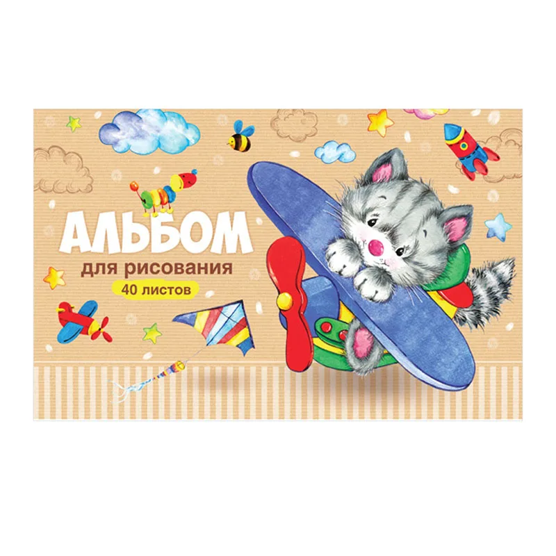 Альбом для рисования 40л. А4 на скрепке ArtSpace &quotВеселые мультяшки&quot 5 штук в