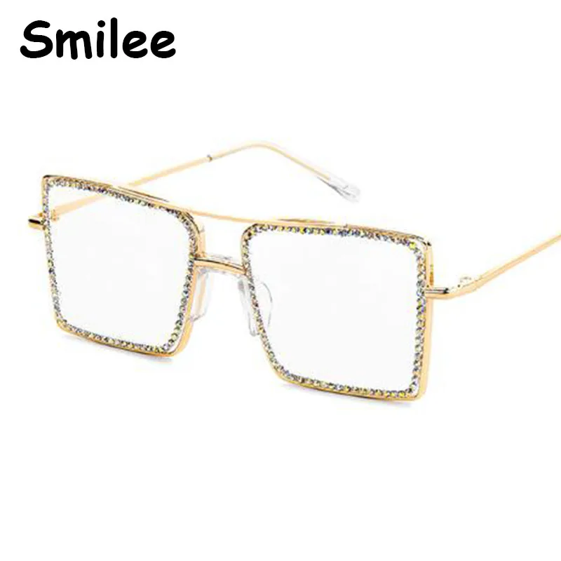 Модные прозрачные квадратные очки для близорукости металлическая оправа