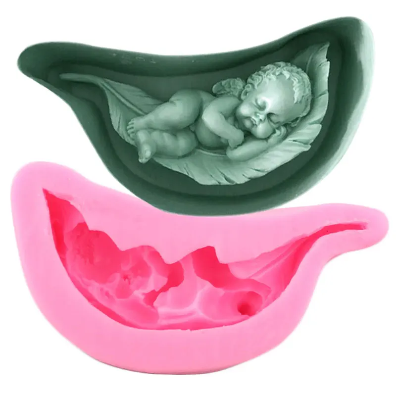

Sleeping Baby Silicone Molds Chocolate Fondant Molds Cake Decorating Tools DIY Leaves Cupcake Topper Candy Polymer Clay Moulds