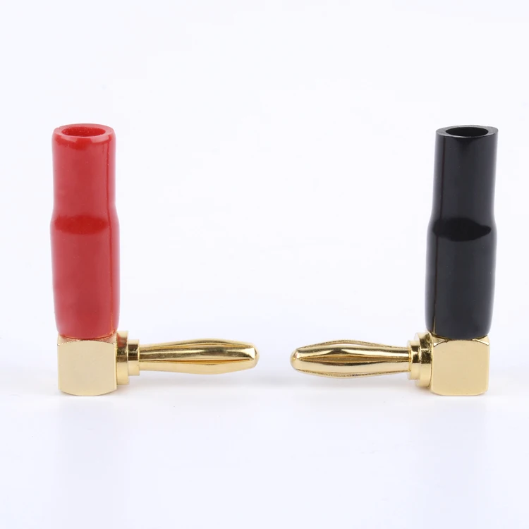 

1pcs Right Angle 4mm Banana Plugs Set Audio Speaker Cable Connectors Screw L Type Adapte Copper Screw Type Connector