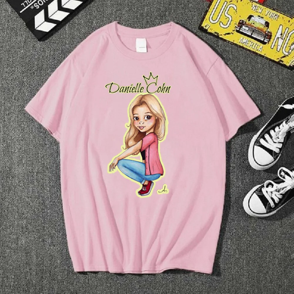 

Summer Fashion Danielle Cohn Print Short Sleeve T Shirt Round Neck Tee Shirt