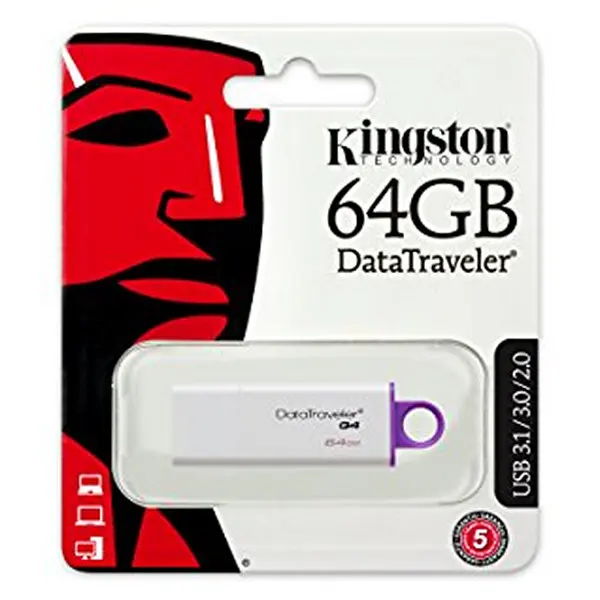 Флешка Kingston DTIG4 64 Гб USB 3 0 белый фиолетовый|USB флэш-накопители| |