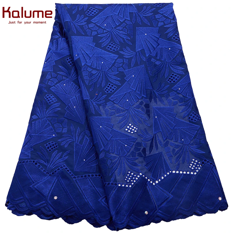 

Kalume African Cotton Lace Fabric 2022 High Quality Nigerian Cotton Lace Fabric Voile With Stones For Men Cloth Sewing H2803