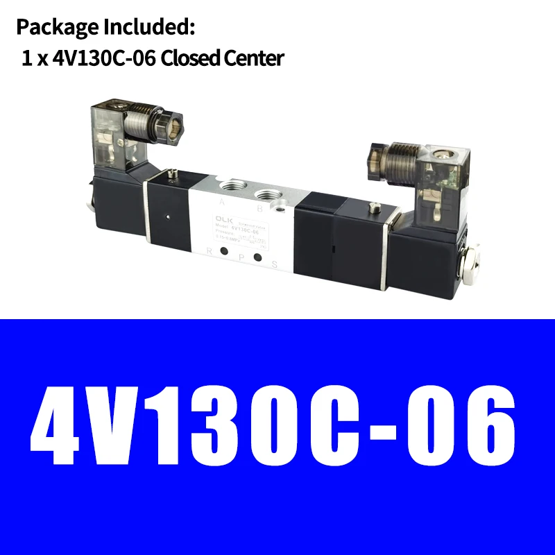 

Электромагнитные воздушные клапаны 4V130C-06, 4V230C-08, 4V330C-10, 4V430C-15, 3-позиционные 5-ходовые пневматические электромагнитные клапаны