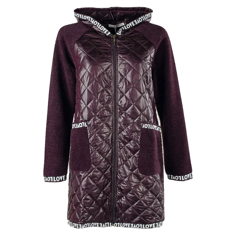 Куртка женская стёганная 251677 весна-осень два цвета стиль мода 100% полиэстер -