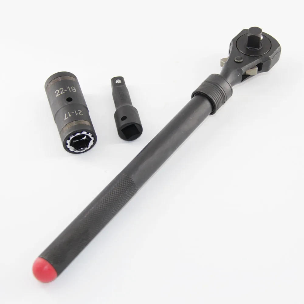 2 в 1 с двумя головками Выдвижная ключ храповым механизмом и 4 шин воздействия