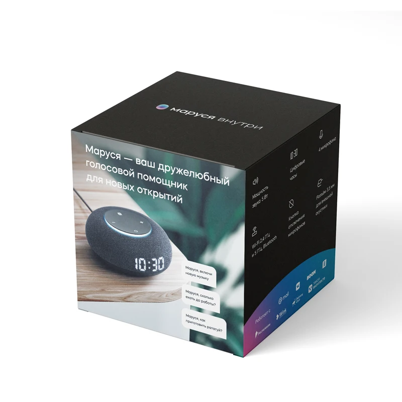 Smart Speaker capsule mini voice assistant марусей from Mail.ru Group dark gray clever column маруся smart speaker |