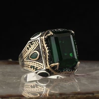 925 sterling silver ring for men zircon stone jewelry fashion vintage gift onyx aqeq mens rings all size