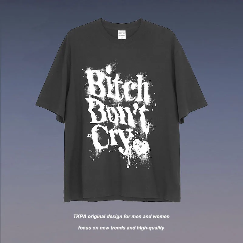 

Letter Men T-shirt Free Fire Hip Hop Vintage Clothing T-Shirts Oversized Women's Streetwear Harajuku Style Tops Tees Men's