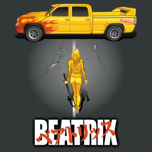 

Beatrix Kill Bill Killer Horror Akira Movie Mashup Funny Black T-Shirt