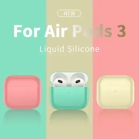 Умный оригинальный чехол из жидкого силикона для Apple Airpods 3, мягкий тонкий чехол для Airpod 3 air pods 3
