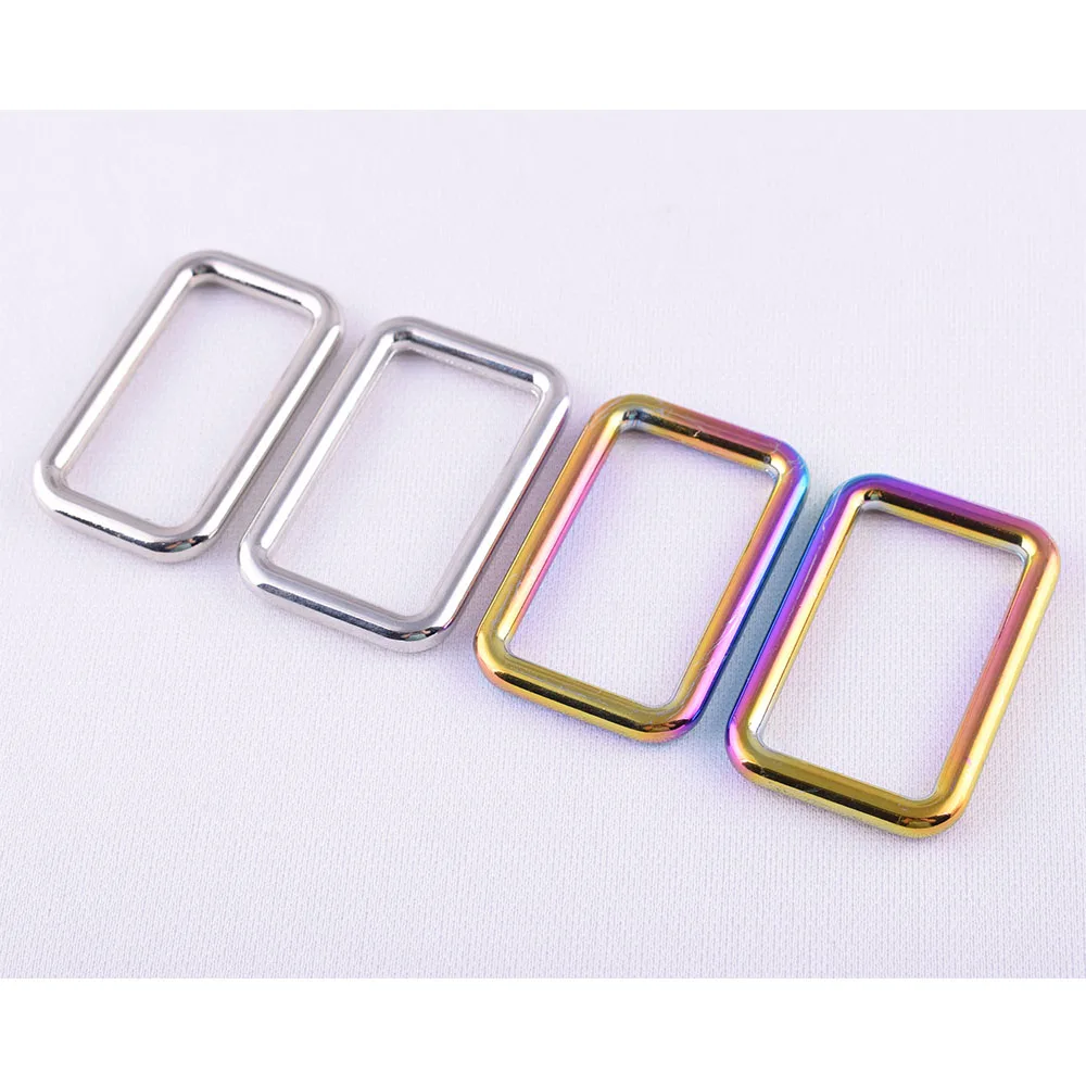 Rainbow Rectangle Ring Adjustable Buckle Slide Metal Belt Slider Connector Square Purse Clasp Handbag | Дом и сад