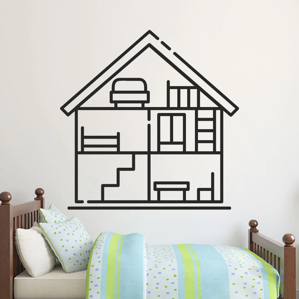 

Creative House Toy For Kids Wall Sticker Decal Design Home Kid's Bedroom Decoration A00196