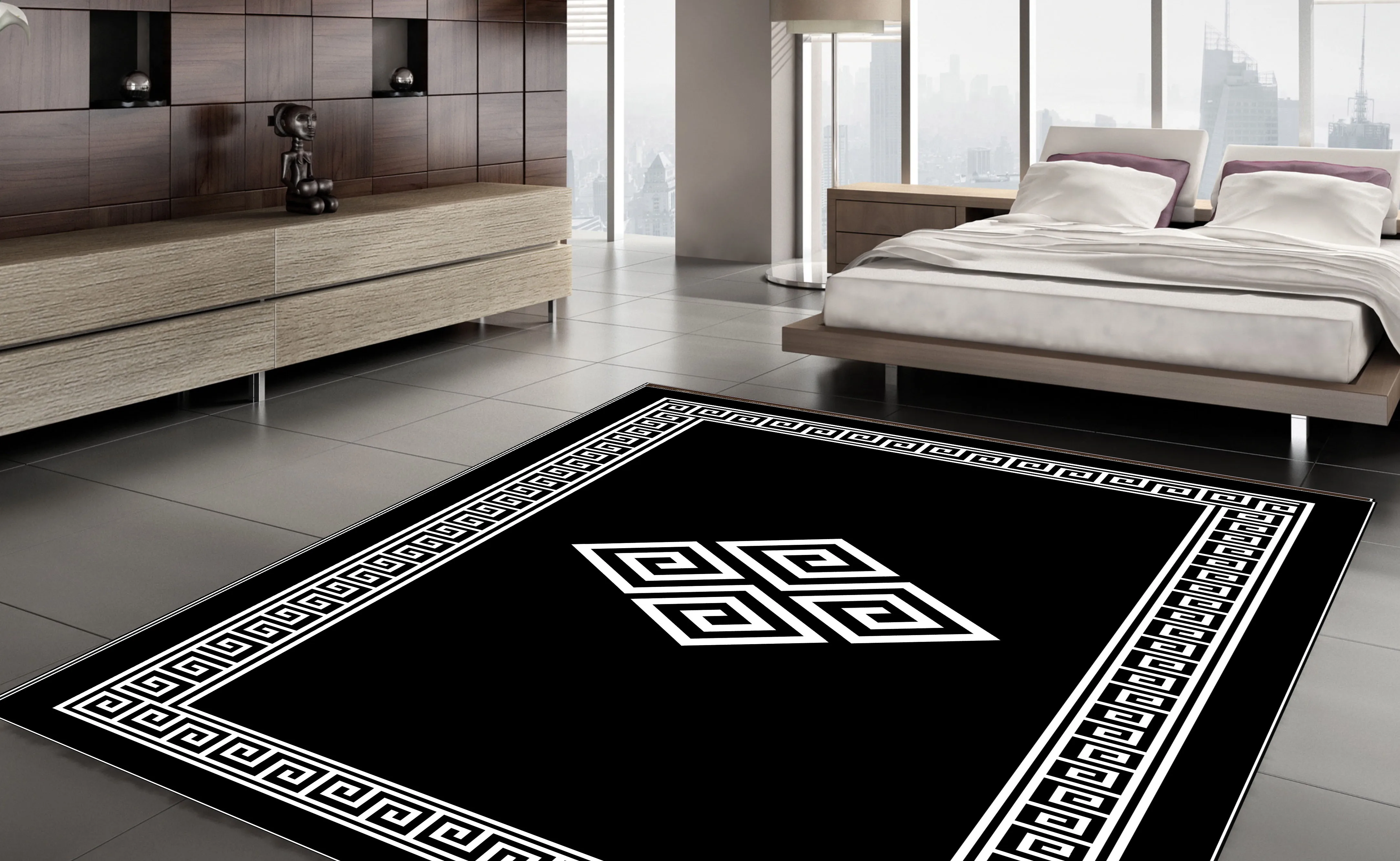 

Black & White Grey Area Rug Carpet Floor Soft Modern Rugs Non-Slip Home Decor Thick Runner Durable Carpets Rug Floor Kilim