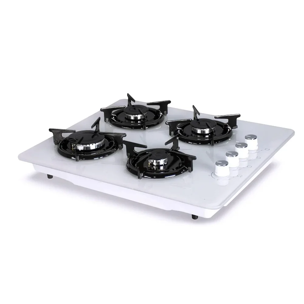 Новый дизайн Встроенная кухонная плита с 4 горелками из белого стекла и
