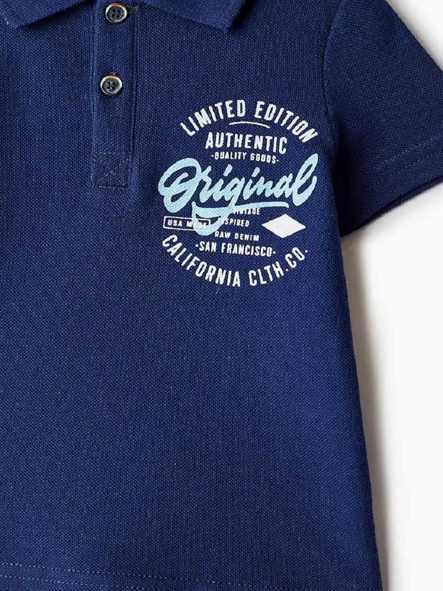 Футболка-поло д/мальчика Original синий Пике 190 гр./кв.м. гладкокрашеный | Детская