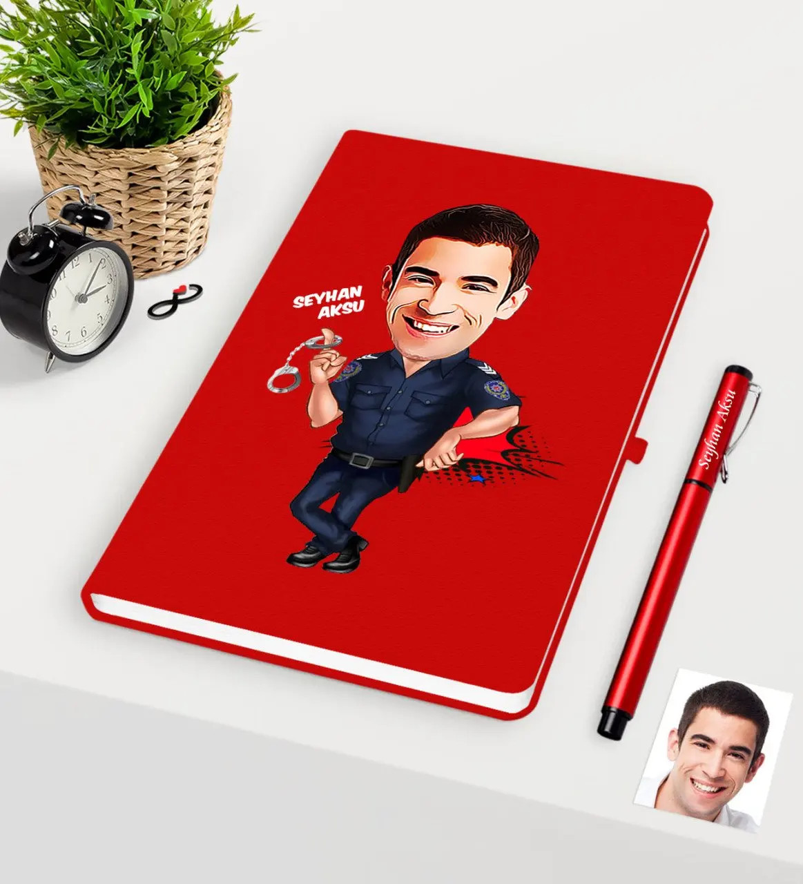 

Personalized Mr Polis Caricature Of Red Notebook Pen set-2