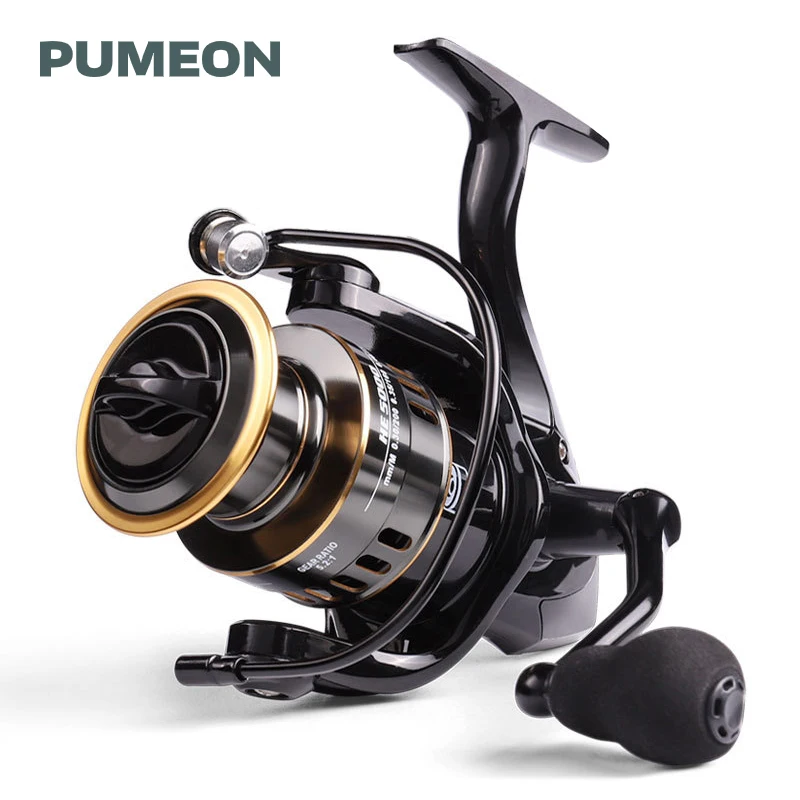 

PUMEON Fishing Reel HE/HD7000 Max Drag 10KG Gear Ratio 5.2:1 Spinning Reel Metal Spool Saltwater Reel Carp Fishing Lightweight