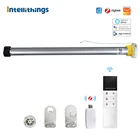 Смарт-роллеры Intellithings Tuya Zigbee, перезаряжаемые жалюзи с двигателем для трубки 37, 38 мм, с USB-ключом, Alexa, Google Home Control
