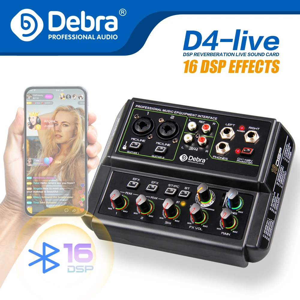 4 канальная звуковая карта Debra с аудиоинтерфейсом порт для наушников монитора 6 5