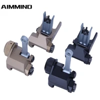hot sale tactical kac style 300m flip up folding iron sight front rear sight for airsoft hunting bk de