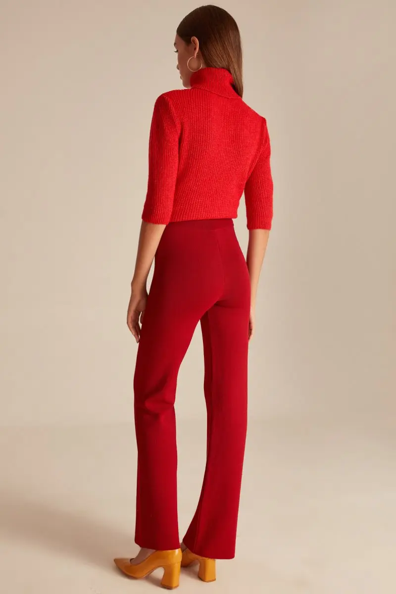 Трикотажные брюки Joinus с эластичным поясом. Женские красные вечерние туфли|Брюки|