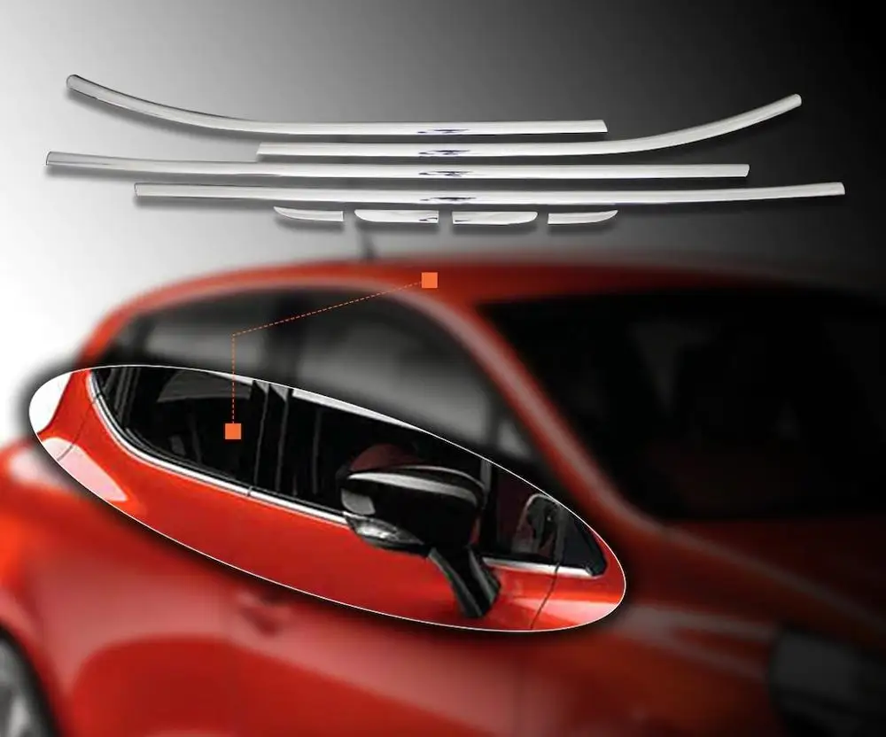 Renault 2012 2018 CLIO IV HB хромированный набор аксессуаров из нержавеющей стали 15 шт. (окно