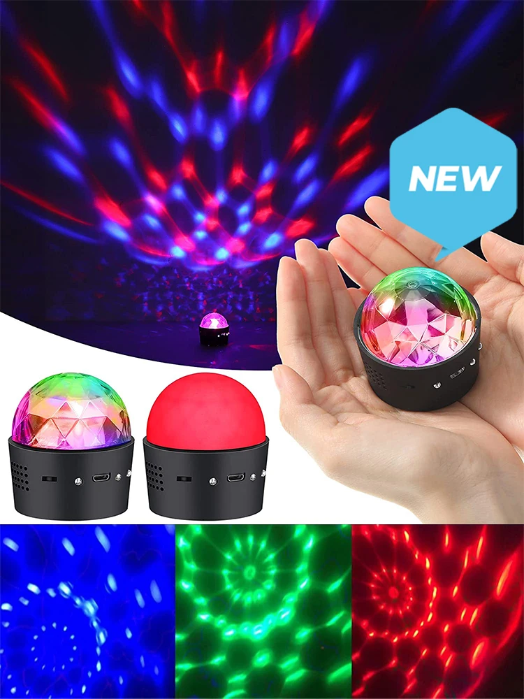 

Wireless Disco Ball Light Battery Operated Sound Activated LED Party Strobe Lamp Mini Portable RGB DJ Stage Light With USB