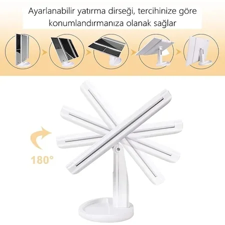 

LAND MYTH OF 24 LED Lighted Makeup Mirror 1X-2X-3X + 10X ZOOM White 432554142