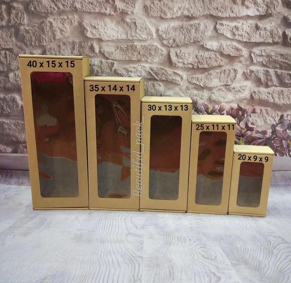 DIY Kraft Бумажная коробка с окном Подарочная Коробка для мыла крафт картон коробки