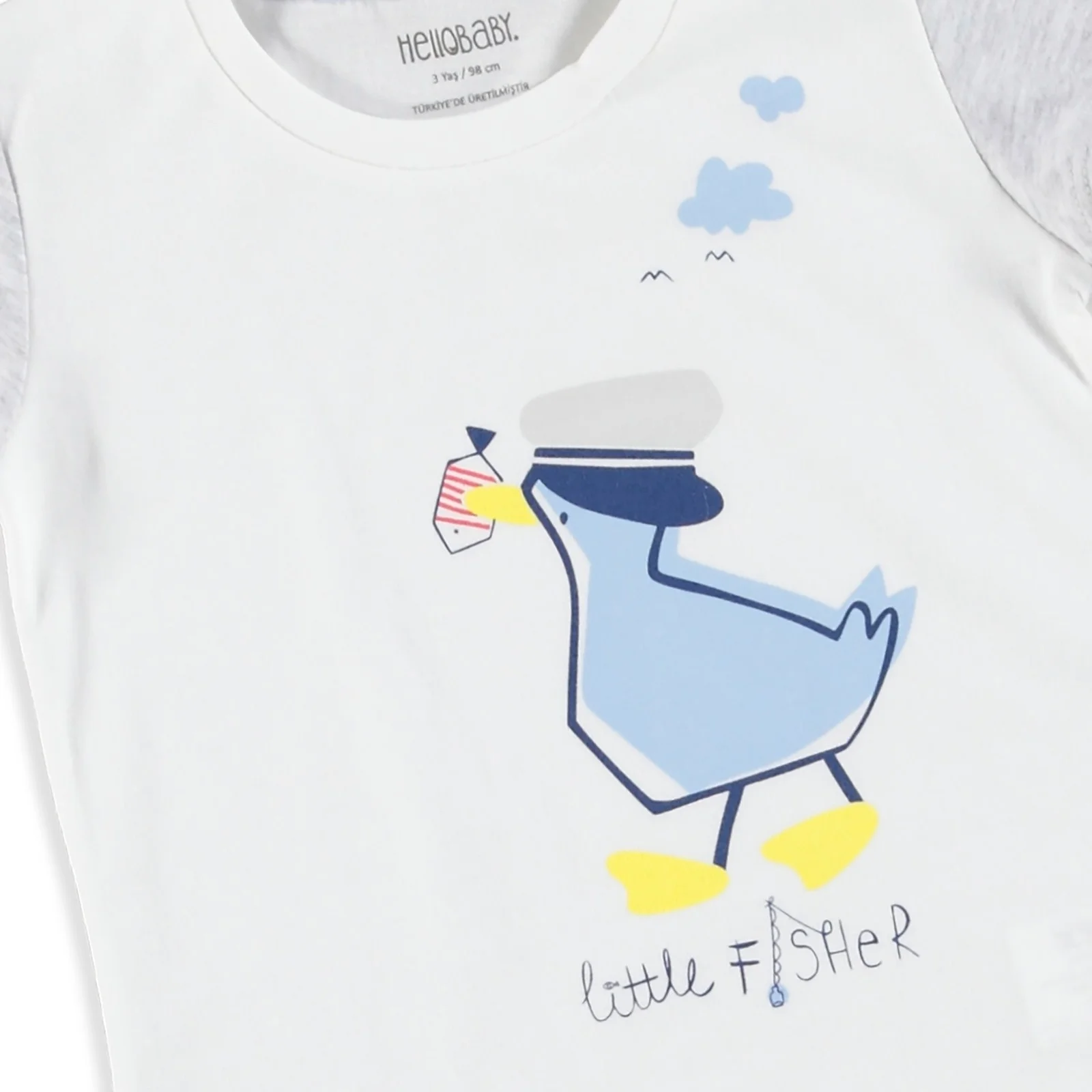 Футболка с принтом Маленький Фишер для маленьких мальчиков ebebek HelloBaby| |
