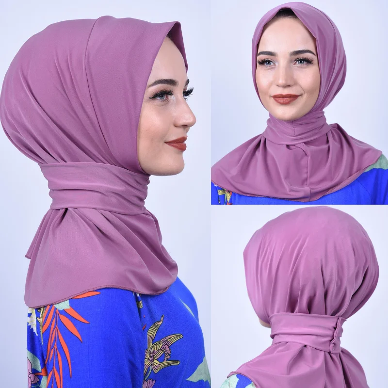 Muslim Bonnet Full Cover Turban Caps for Women Scarf Head Wraps Turbante Mujer Solid Color Headscarf Inner Hijab Ready To Wear