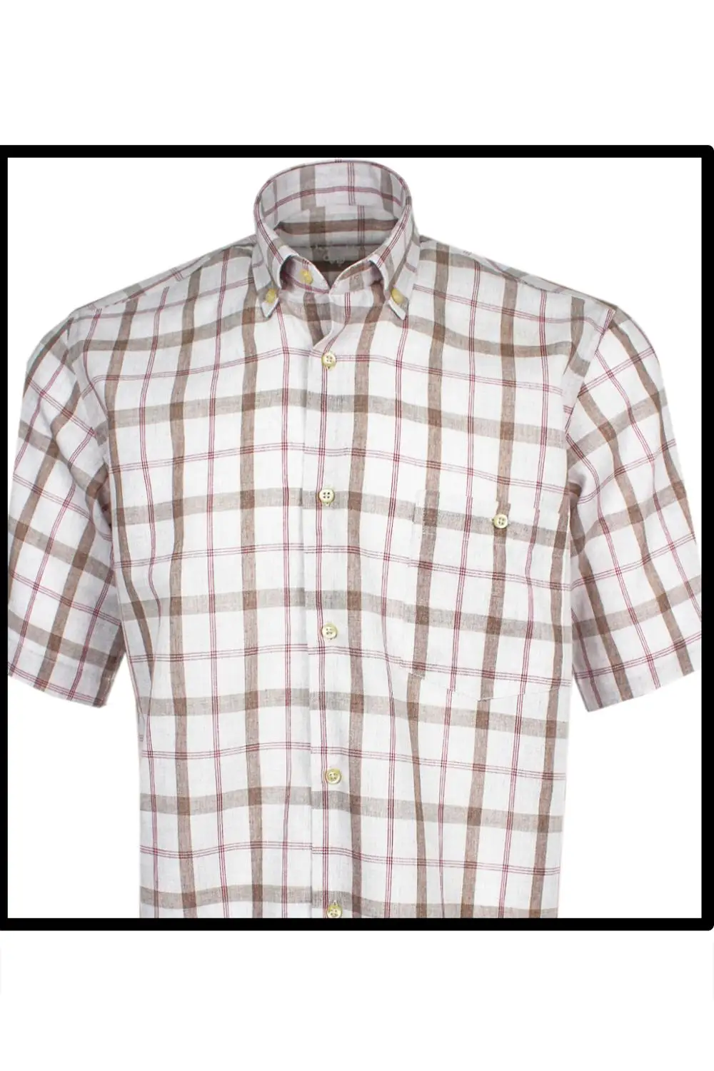 Мужская рубашка из 100% хлопка льняная клетчатые рубашки с короткими рукавами для