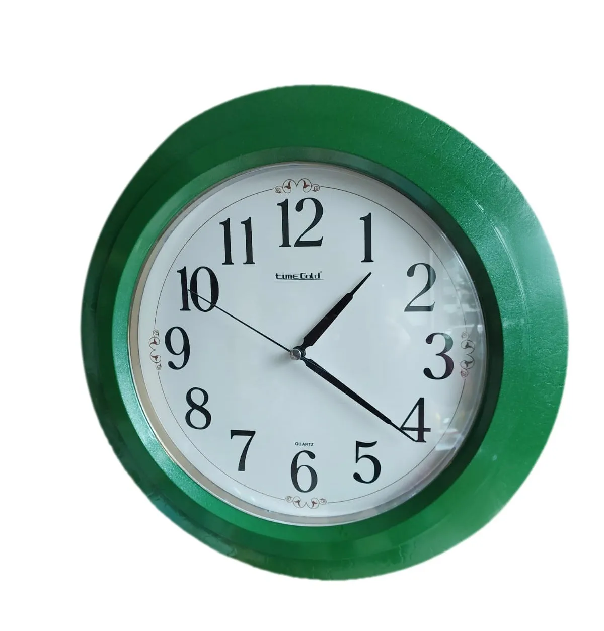 

Metallic Green Plastic Frame Living Room Office Wall Clock 32 cm
