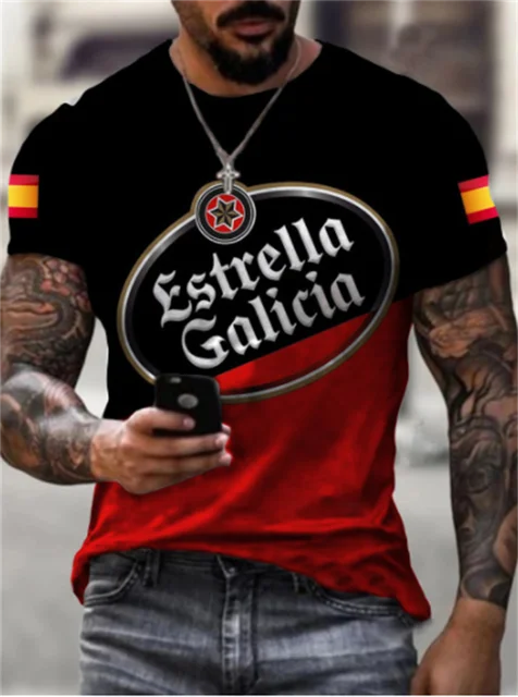 

2022 New 3D Eagle Print T-Shirt Men's Round Neck T-Shirt Street Casual Harajuku Loose Short Sleeve Large Size T-Shirt