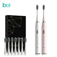 boi 3 modes dupont soft bristles high efficiency low noise smart memory portable teeth whitening sonic electric toothbrush